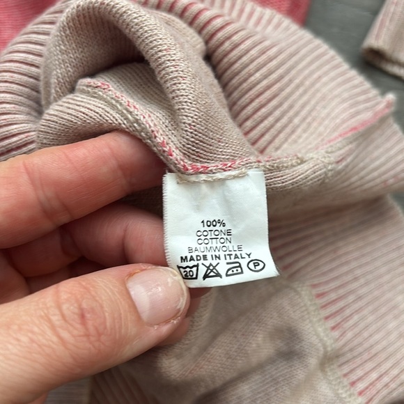 Gran Sasso | 2-Ply pure 100% cotton crew neck sweater in pink - Picture 7 of 13